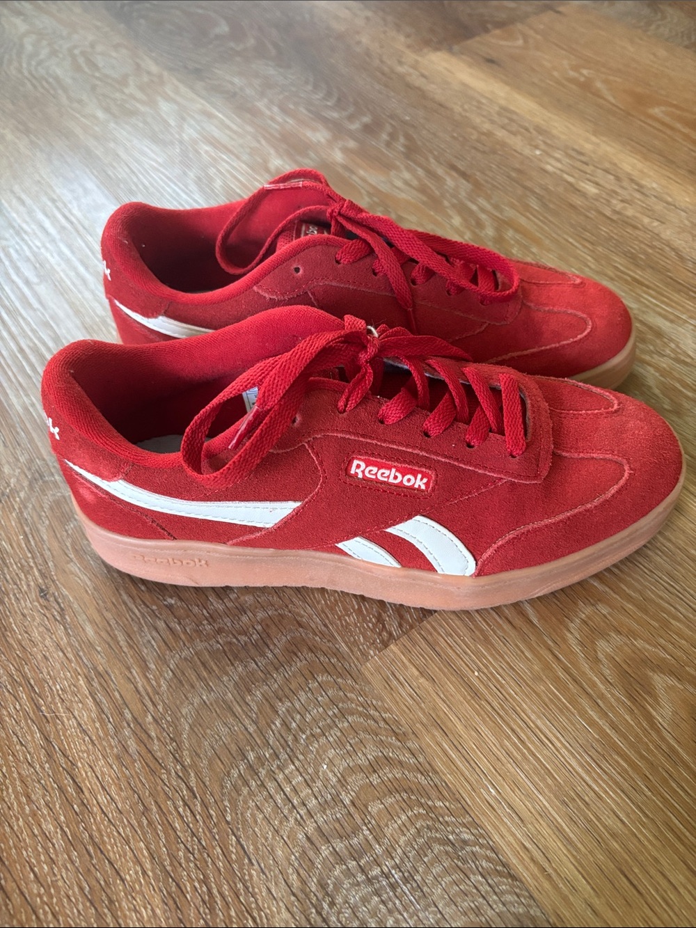 Reebok Red and White Women's Sneakers